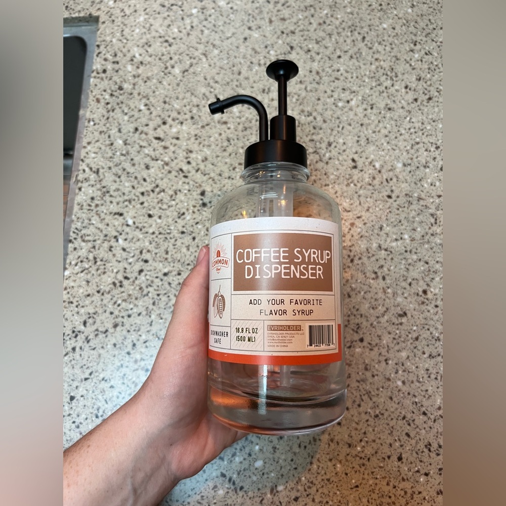Clear Coffee Syrup Dispenser